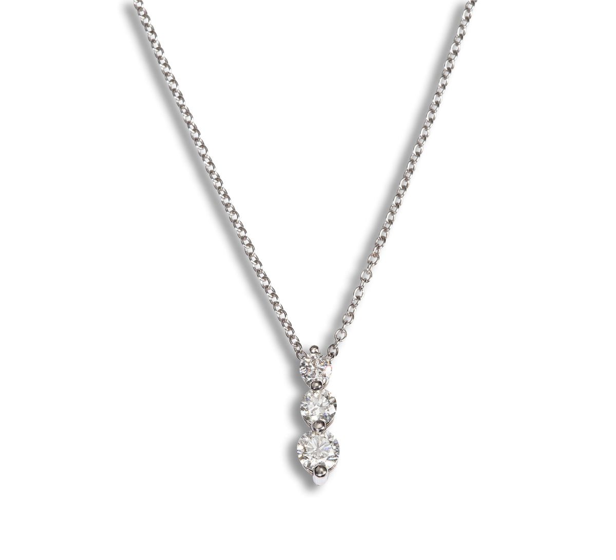 9ct white Gold Chain with a 9ct White Gold Diamond Pendant Miller Gold