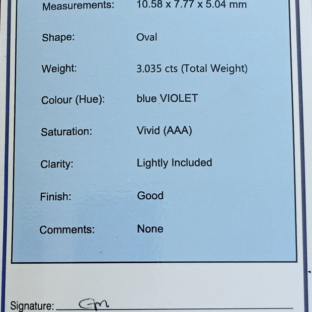 Oval Cut Tanzanite