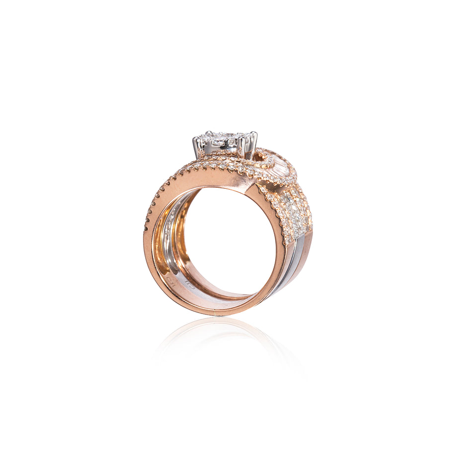 18ct Rose and White Gold Interchangeable Diamond Dress Ring