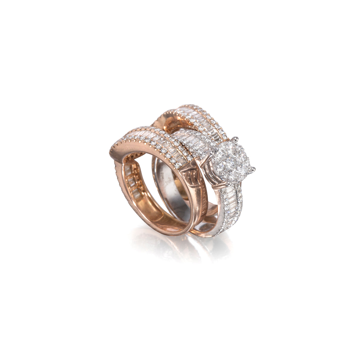 18ct Rose and White Gold Interchangeable Diamond Dress Ring