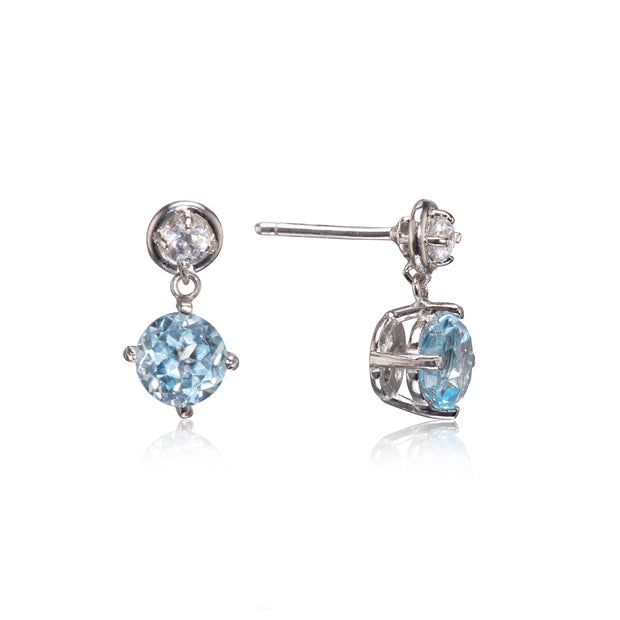18ct White Gold Drop Earrings