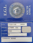 EGL South Africa diamond certification label on a blue background