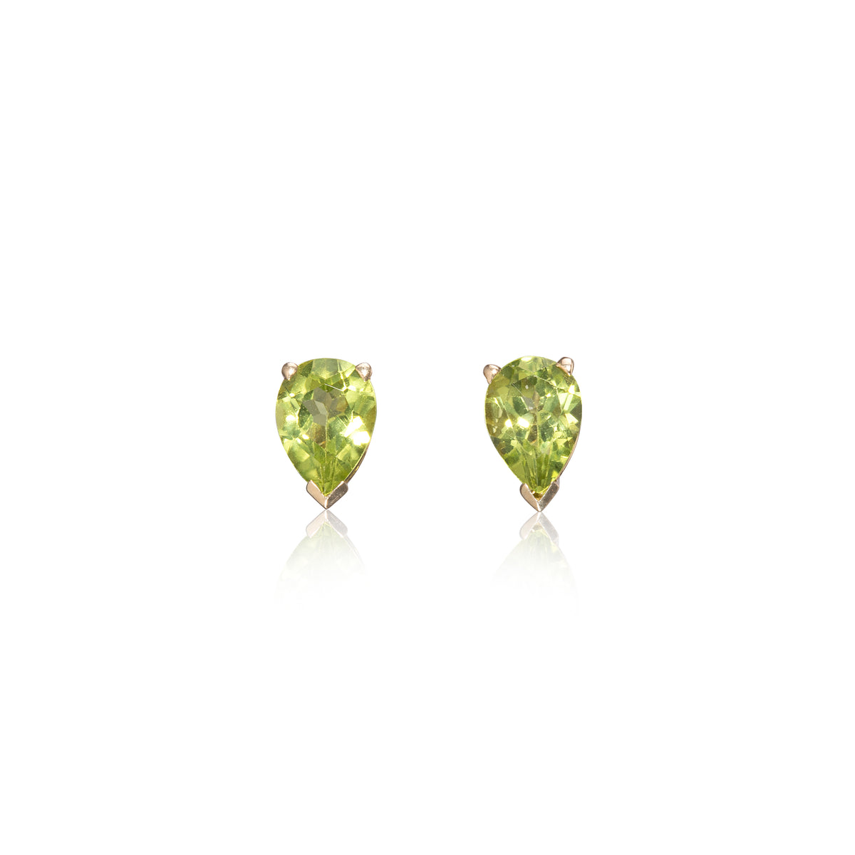 14ct yellow gold Peridot Earrings South Africa, pear cut stones