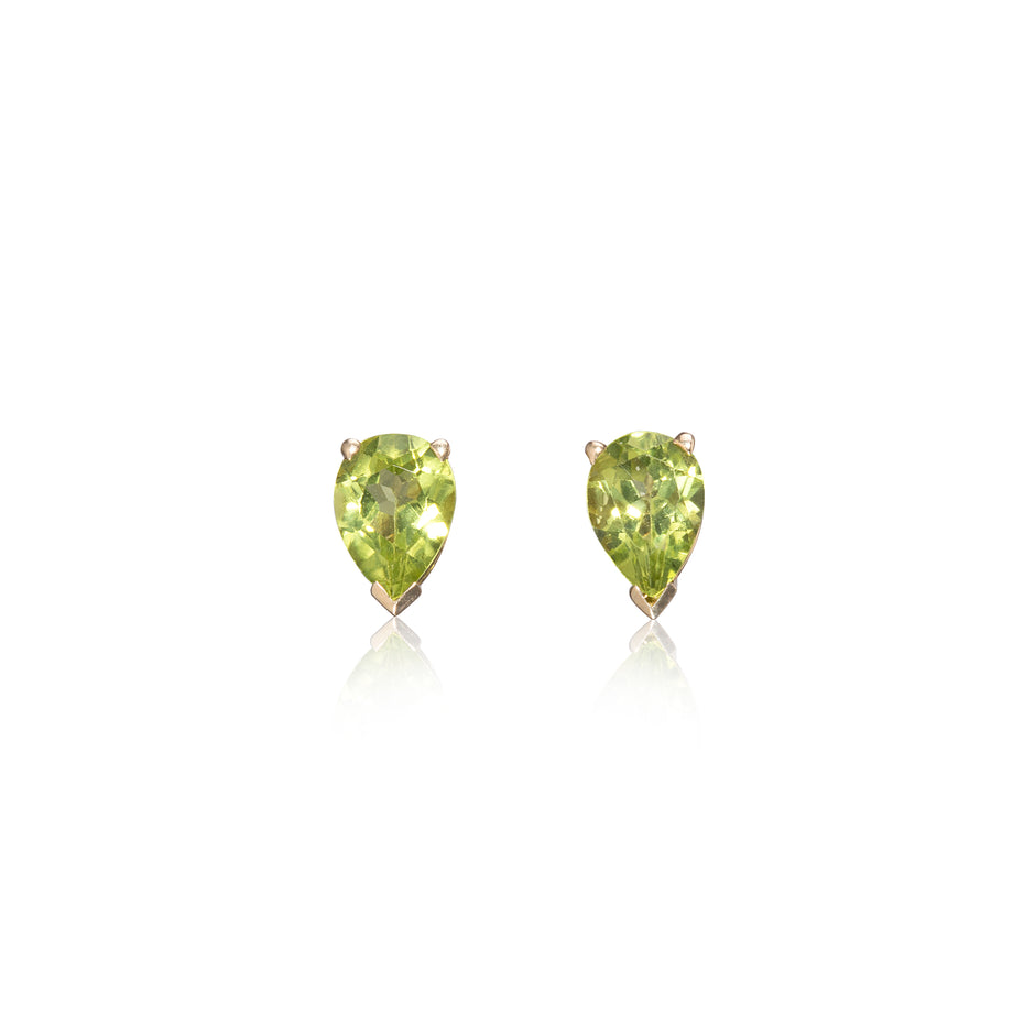 14ct yellow gold Peridot Earrings South Africa, pear cut stones