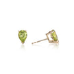 Pair of green gemstone earrings on a white background
