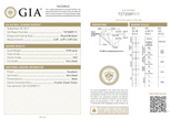 A GIA diamond grading report card for a 0.90 carat round brilliant cut diamond, showing grading scales, measurements, and a QR code on a white background.