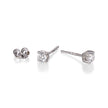 18ct White Gold 4-Claw Diamond Solitaire Stud Earrings with butterfly on white background