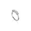 White gold ring with a geometric design on a white background