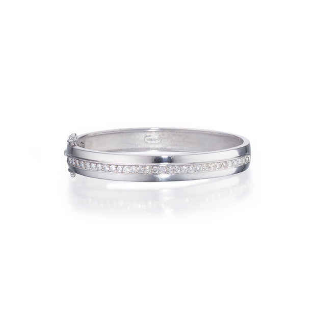18ct White Gold Diamond Bangle set with 30 x Round Brilliant Cut Diamonds each approx. 0.05cts G/H I/J K/L VS-SI South Africa