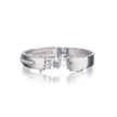 18ct white gold diamond bangle side view