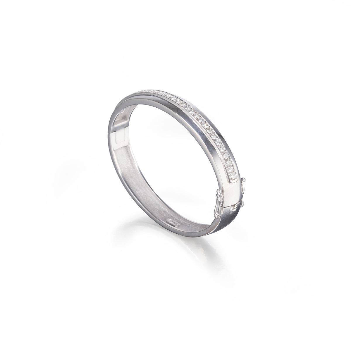 Diamond bangle 18ct white gold top view