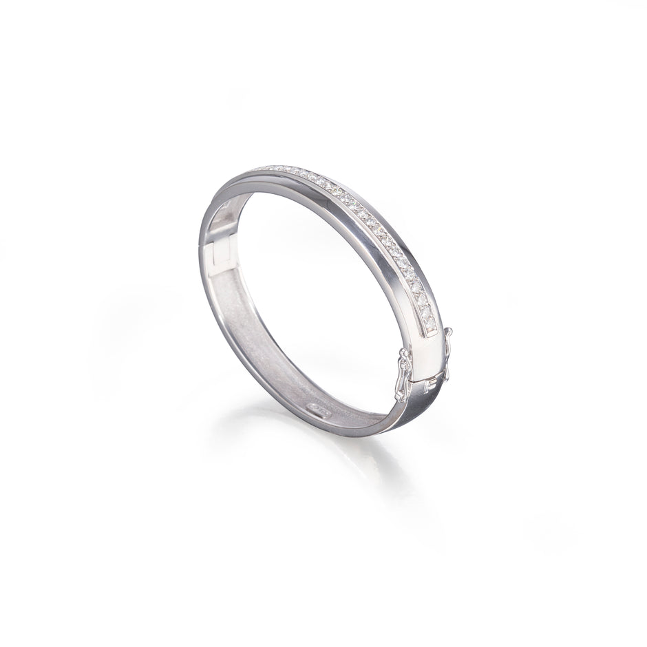 Diamond bangle 18ct white gold top view