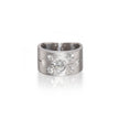 18ct white gold diamond frosted dress ring brushed finish