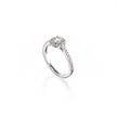 18ct White Gold Diamond Halo Ring top view on white background