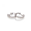 18ct White Gold Diamond Huggie Earrings on a white background