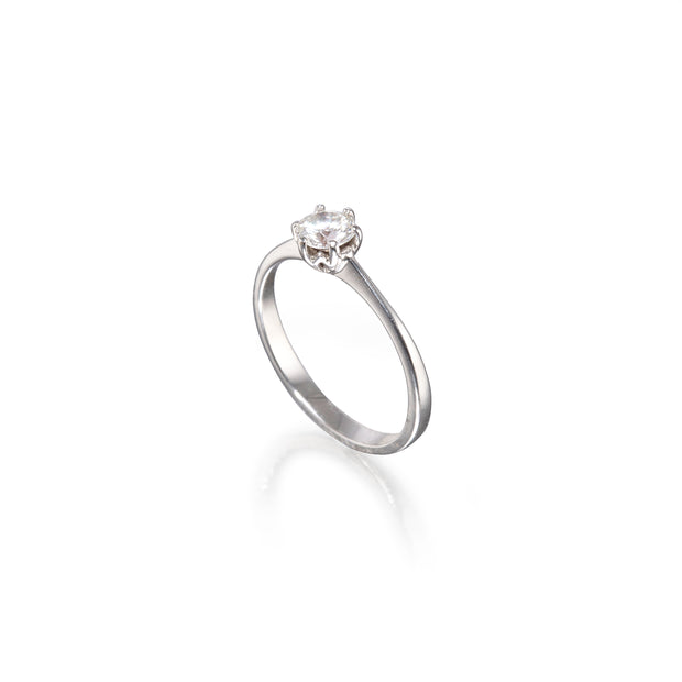 18ct White Gold Diamond Solitaire Ring top view