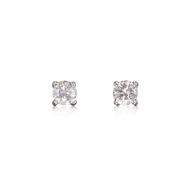 18ct White Gold Diamond Stud Earrings