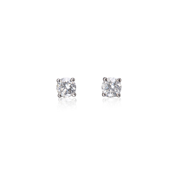 18ct White Gold Diamond Stud Earrings