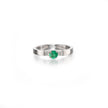 18ct White Gold Emerald and Diamond Ring on white background