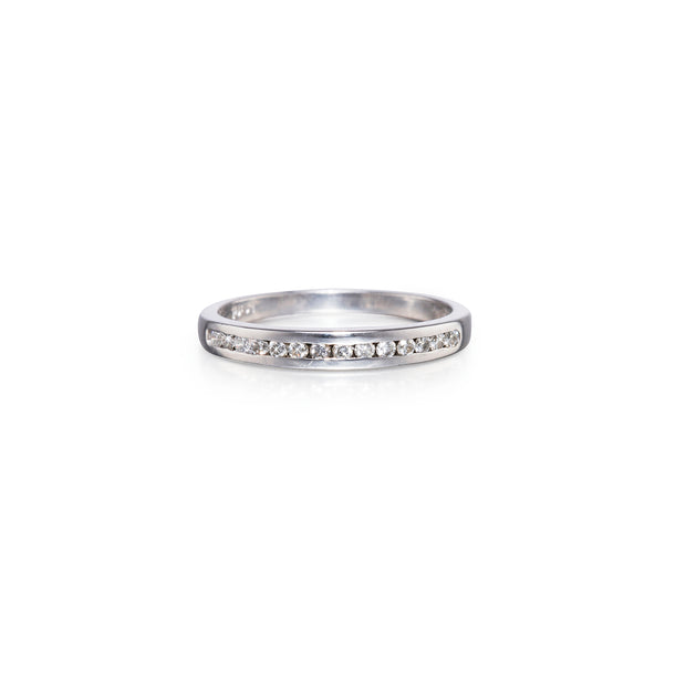 18ct White Gold Half Diamond Channel Set Eternity Ring