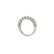 18ct White Gold Half Eternity Princess Cut Diamond Ring side view on white background