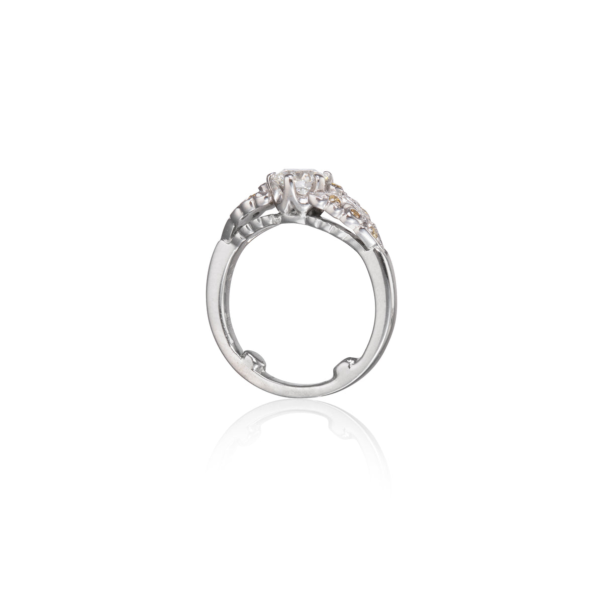 Diamond ring on a white background