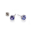 18ct White Gold Tanzanite Earrings with butterfly on white background