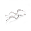 18ct White Gold Twisted Drop Earrings laying down