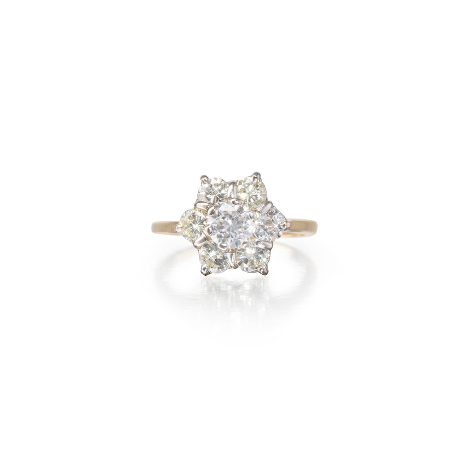 Diamond ring on a white background