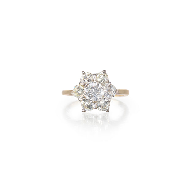 Diamond ring on a white background