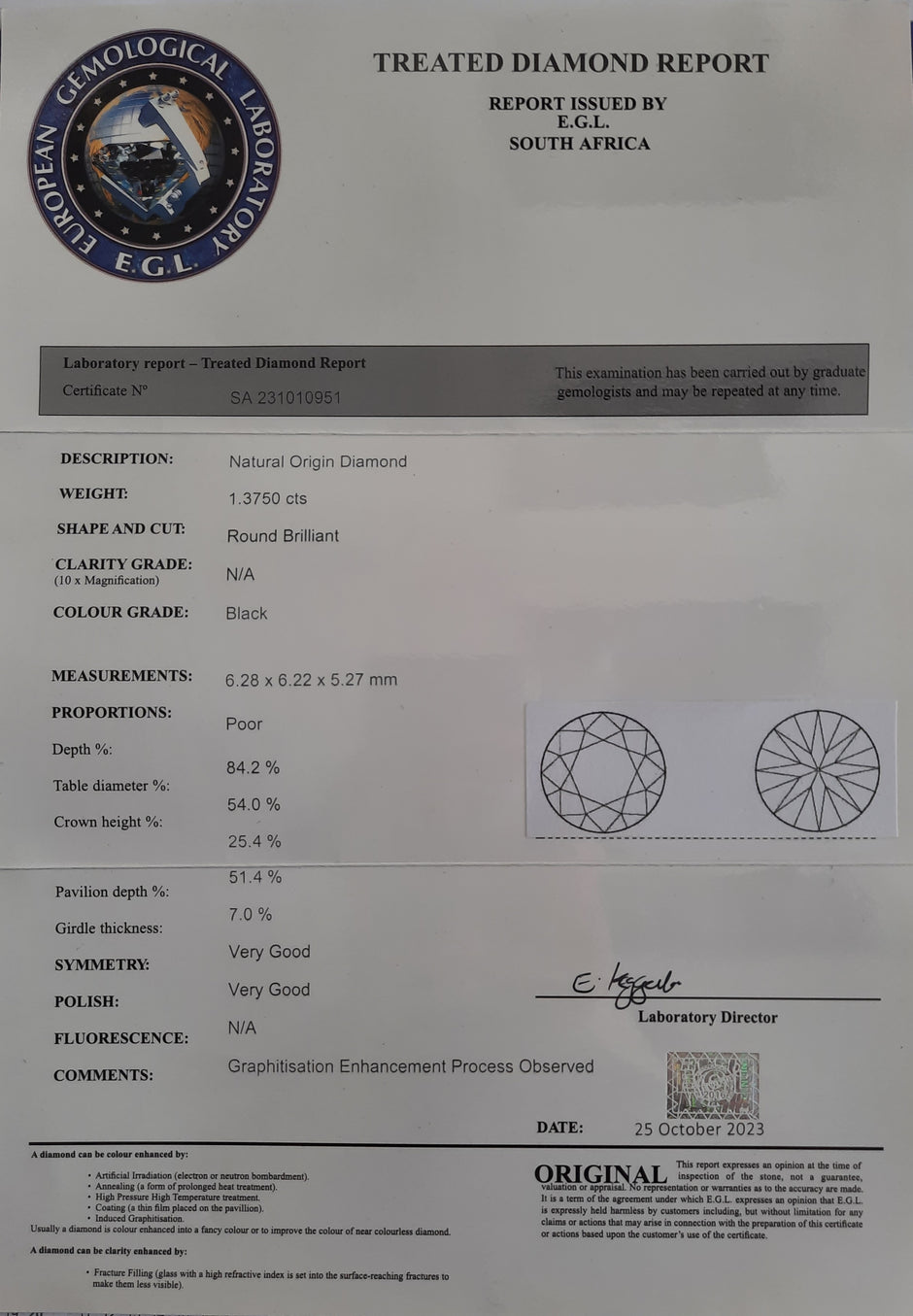 Round Brilliant Cut Black Diamond