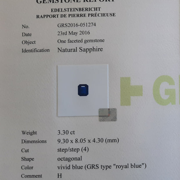 Octagonal Cut Sapphire