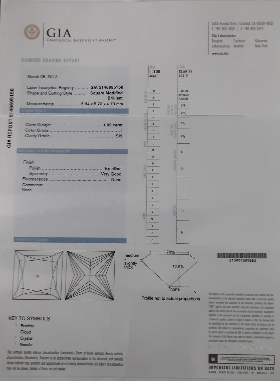 Square Modified Brilliant Cut Diamond