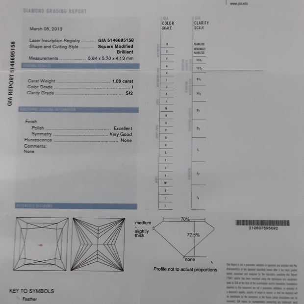 Square Modified Brilliant Cut Diamond