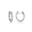 9ct White Gold Diamond Huggie Earrings side view