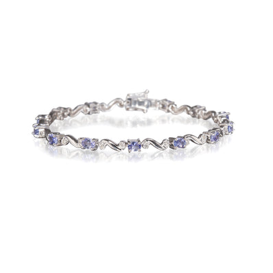 9ct white gold tanzanite and diamond bracelet, available in South Africa