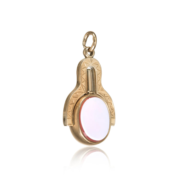 Antique 10ct Yellow Gold Carnelian Bloodstone Intaglio Watch Key