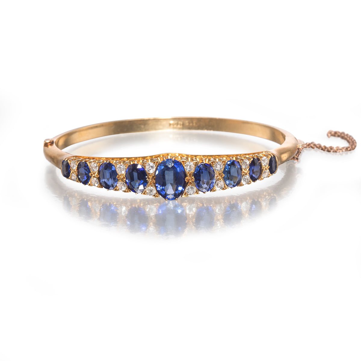 Antique Victorian sapphire and diamond bangle, available in South Africa