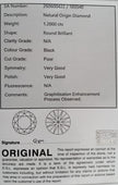 Black Round Brilliant Cut Diamond. 1.2000cts Grading Report