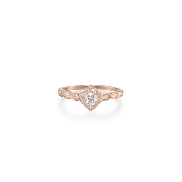 Browns 18ct Rose Gold Vintage- Inspired engagement Ring