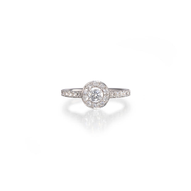 Browns 18ct two tone gold diamond halo engagement ring