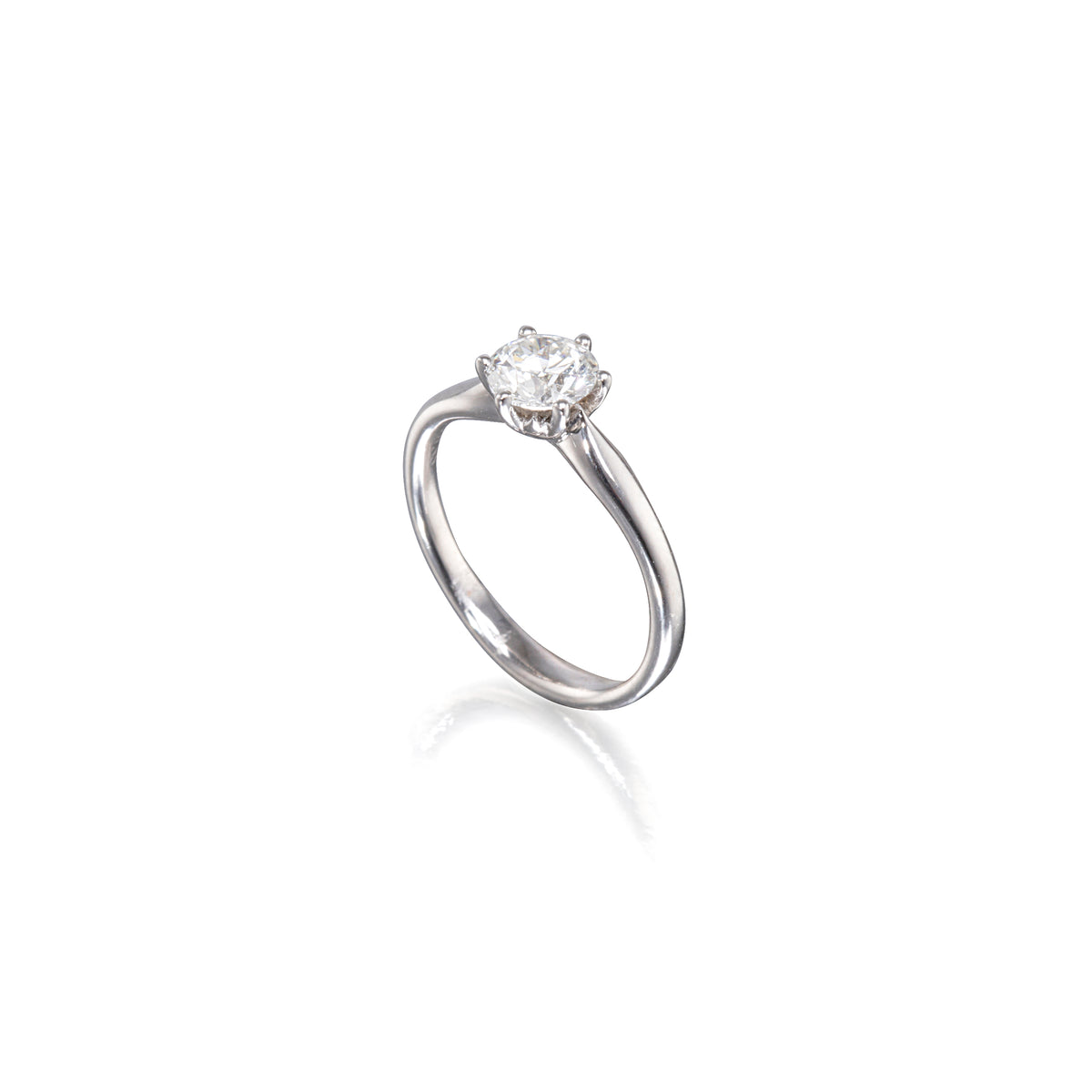Browns 18ct White Gold Diamond Solitaire Ring top view