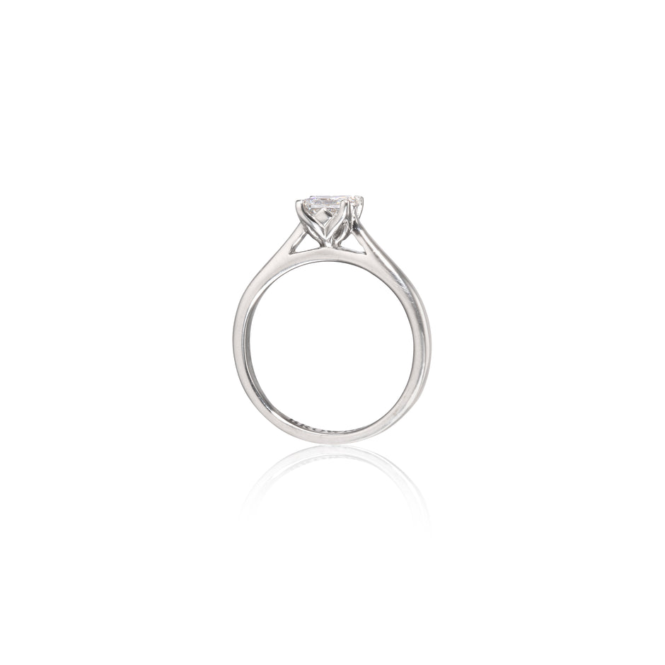 Browns 18ct White Gold Princess Diamond Solitaire Ring side view