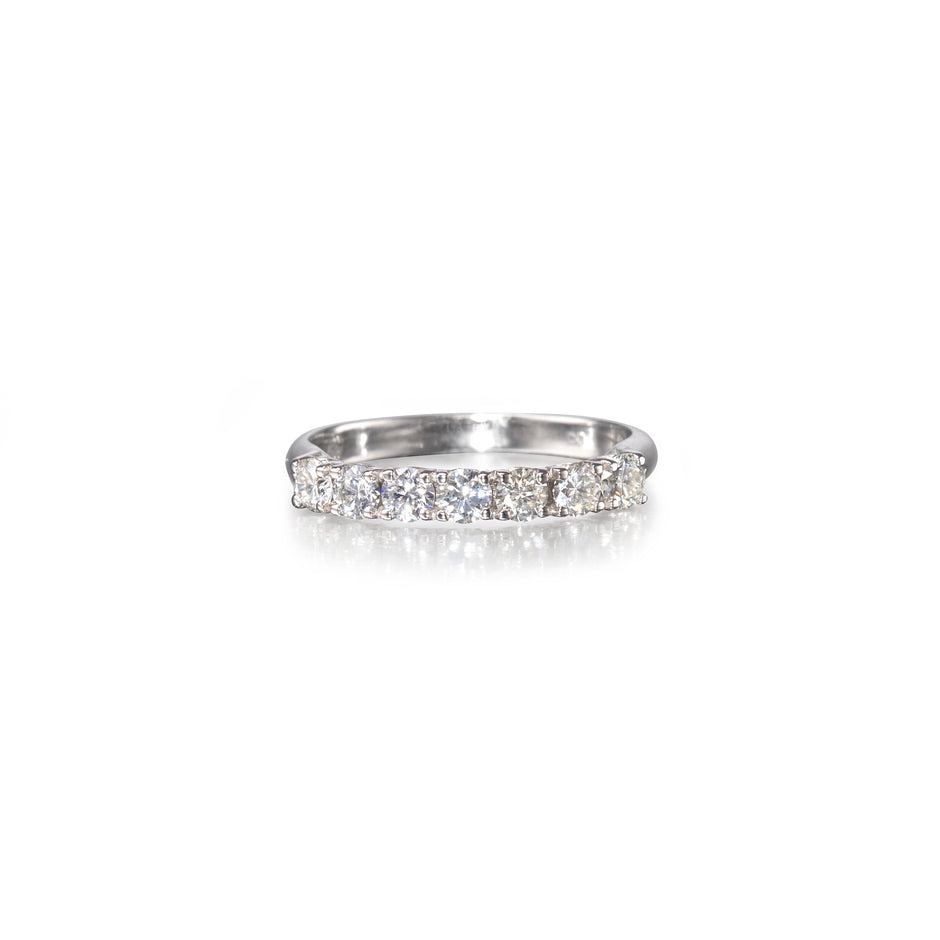 Browns 18ct White Gold Protea 7 Stone Eternity Band