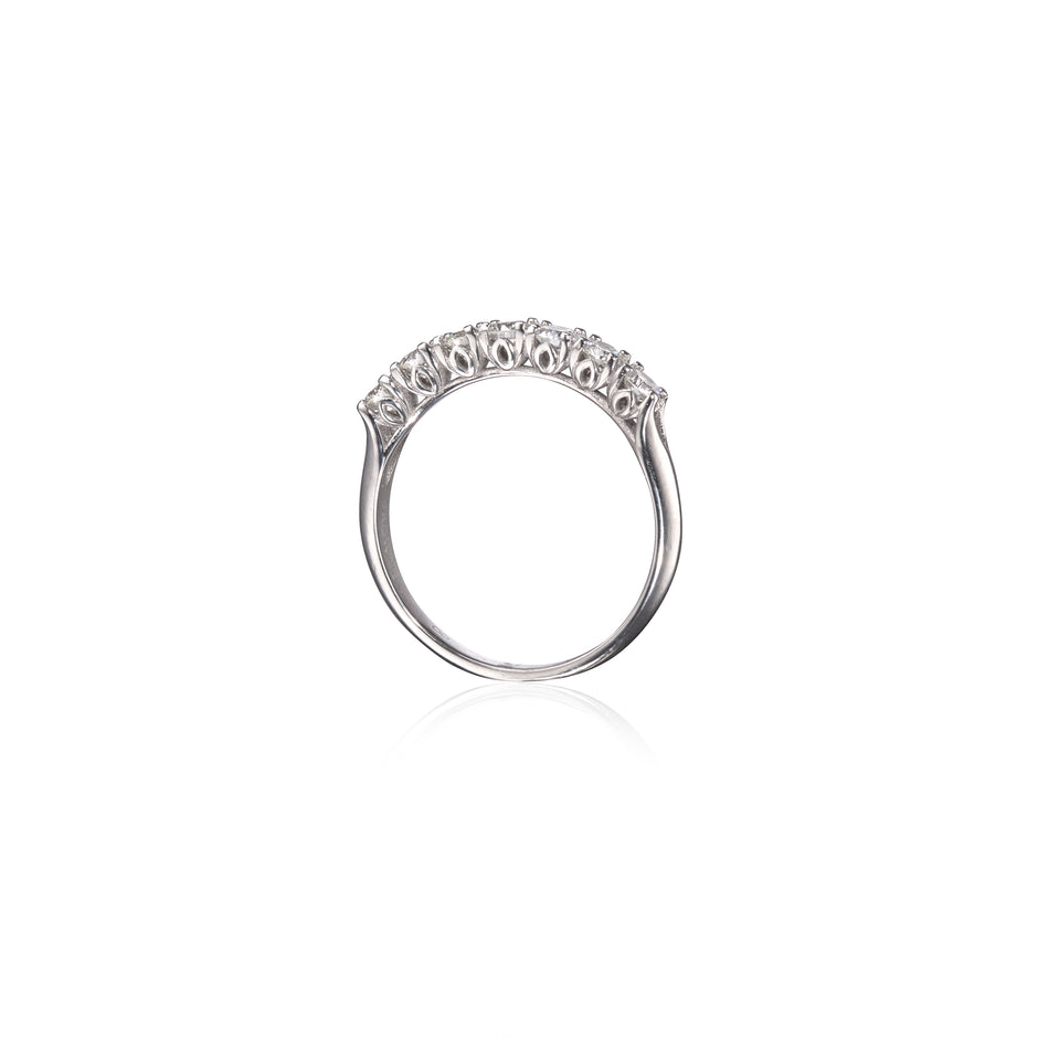 Browns 18ct White Gold Protea 7 Stone Eternity Band