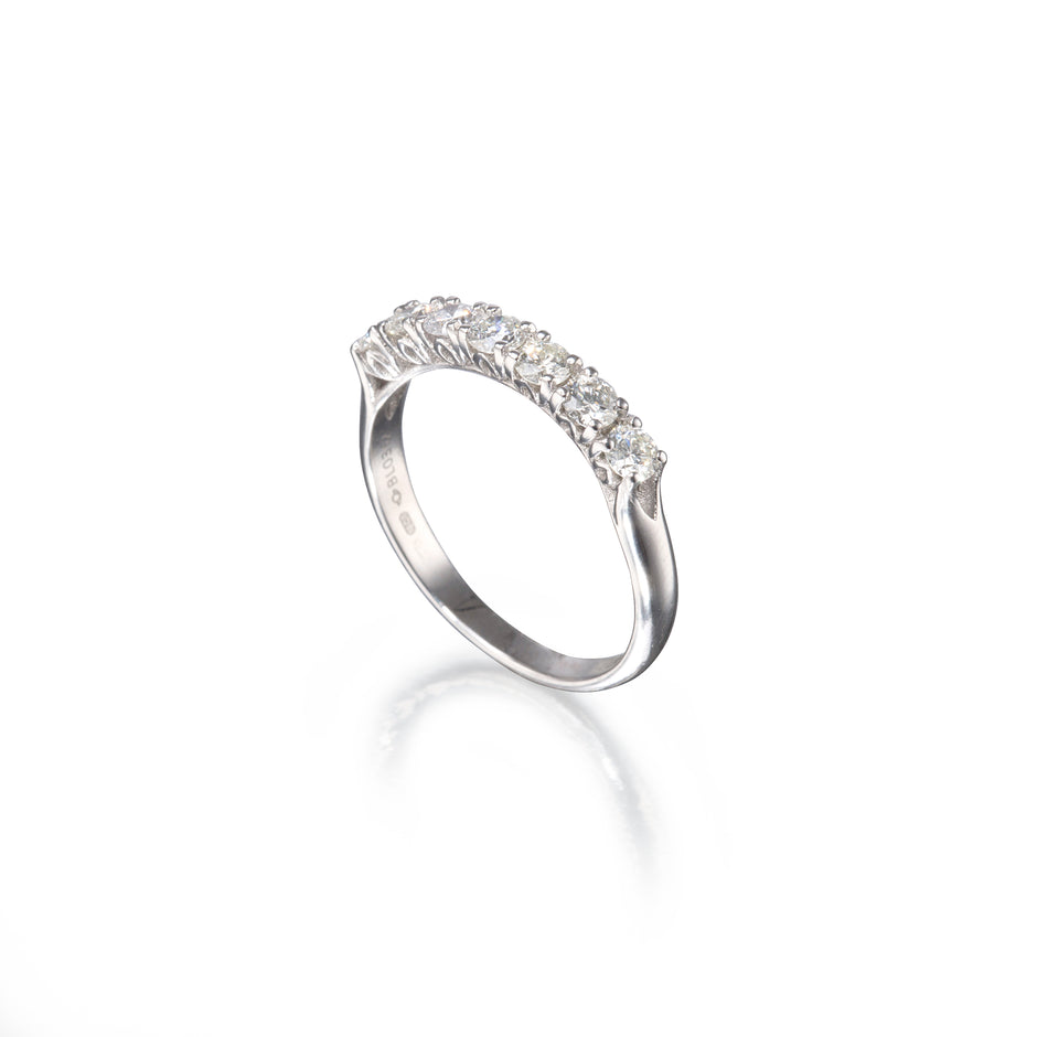 Browns 18ct White Gold Protea 7 Stone Eternity Band
