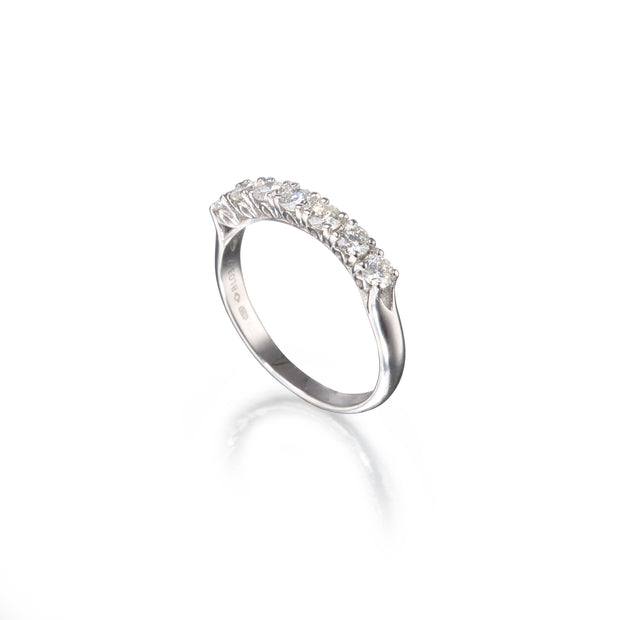 Browns 18ct White Gold Protea 7 Stone Eternity Band
