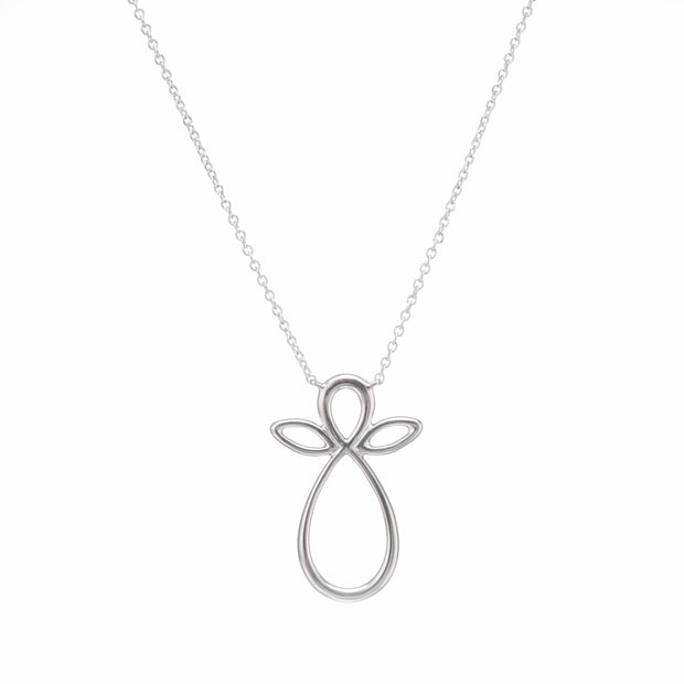 White gold cross-shaped pendant on a chain against a white background
