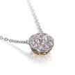 Browns Diamond Guardian Angel Halo Necklace set in 18ct Two Tone Gold close up on white background