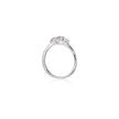 White gold ring with a diamond on a white background